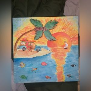 summer warm toned art for wall, painting